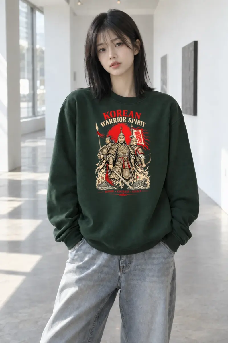 "Korean Warrior Spirit" Heavy Blend Unisex Crewneck Sweatshirt | Gildan 18000
