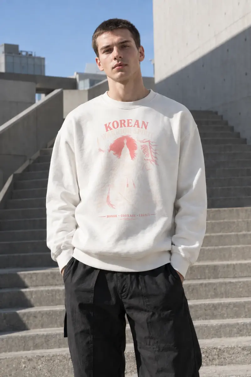 “Korean Warrior Spirit” Heavy Blend Unisex Crewneck Sweatshirt | Gildan 18000