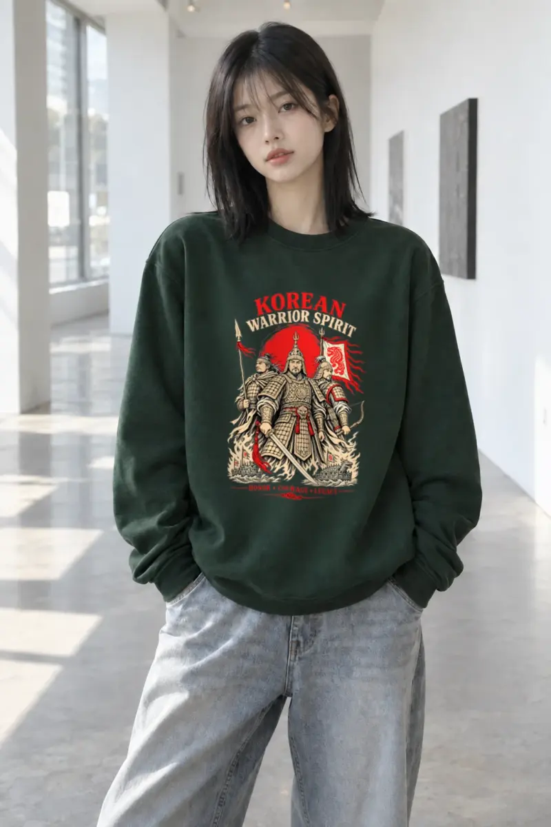 "Korean Warrior Spirit" Heavy Blend Unisex Crewneck Sweatshirt | Gildan 18000