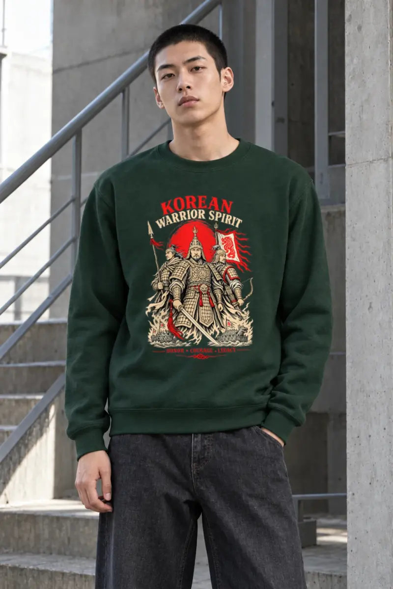 "Korean Warrior Spirit" Heavy Blend Unisex Crewneck Sweatshirt