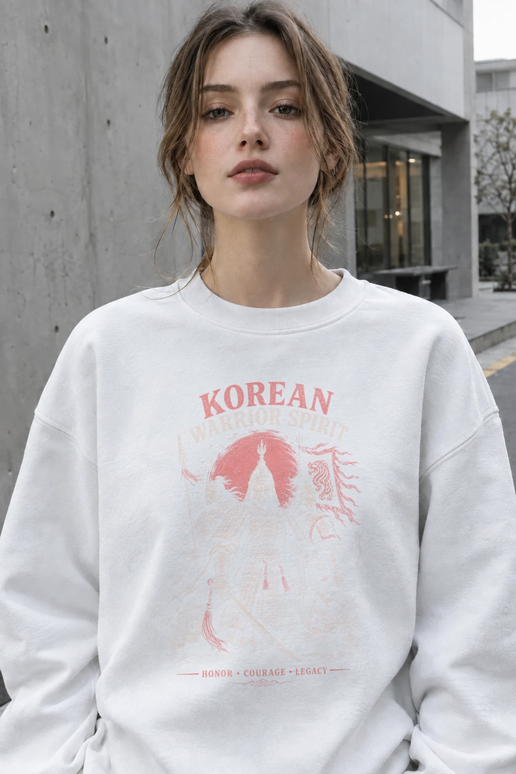"Korean Warrior Spirit" Heavy Blend Unisex Crewneck Sweatshirt | Gildan 18000