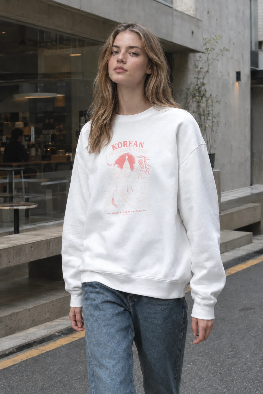 "Korean Warrior Spirit" Heavy Blend Unisex Crewneck Sweatshirt | Gildan 18000