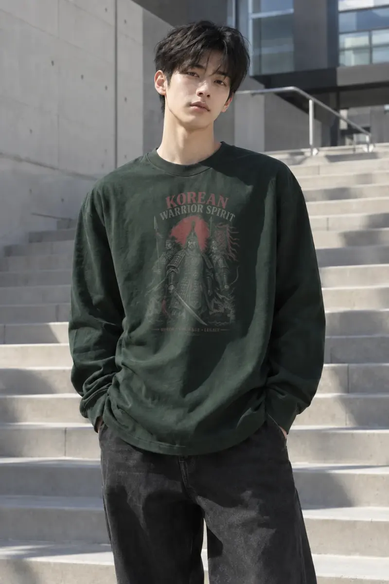 “Korean Warrior Spirit” Unisex Longsleeve T-shirt | Gildan 2400