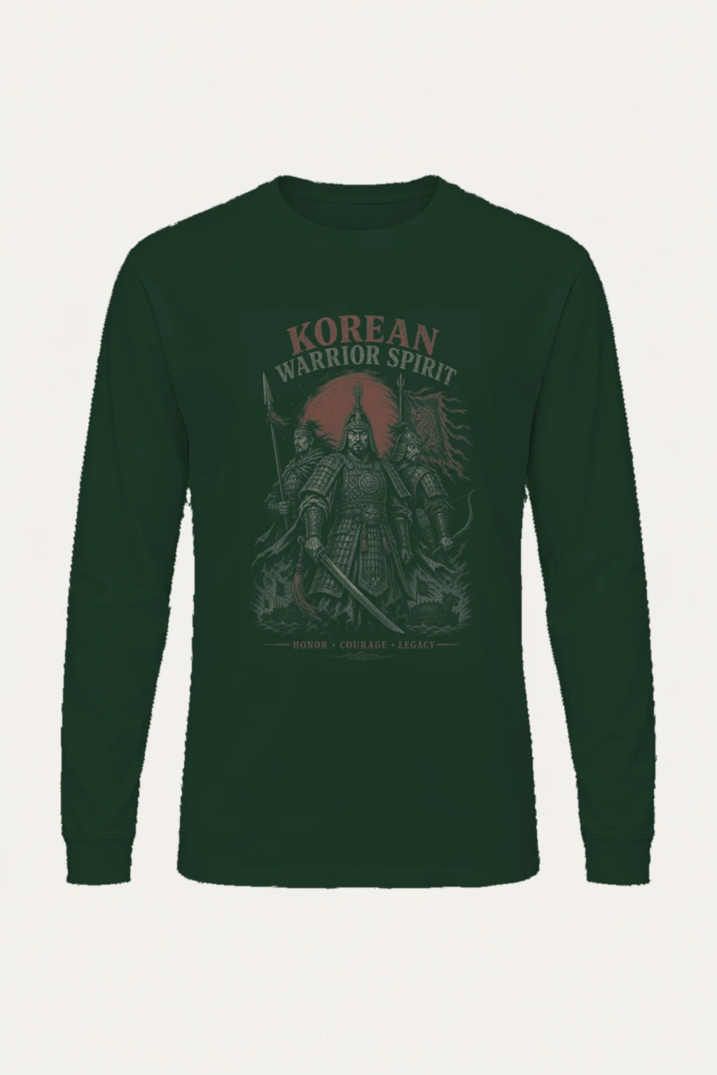 "Korean Warrior Spirit" Unisex Longsleeve T-shirt | Gildan 2400
