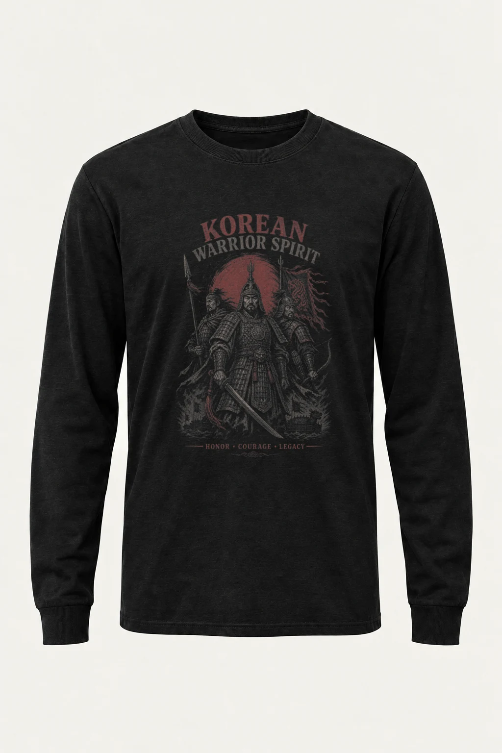 "Korean Warrior Spirit" Unisex Longsleeve T-shirt | Gildan 2400