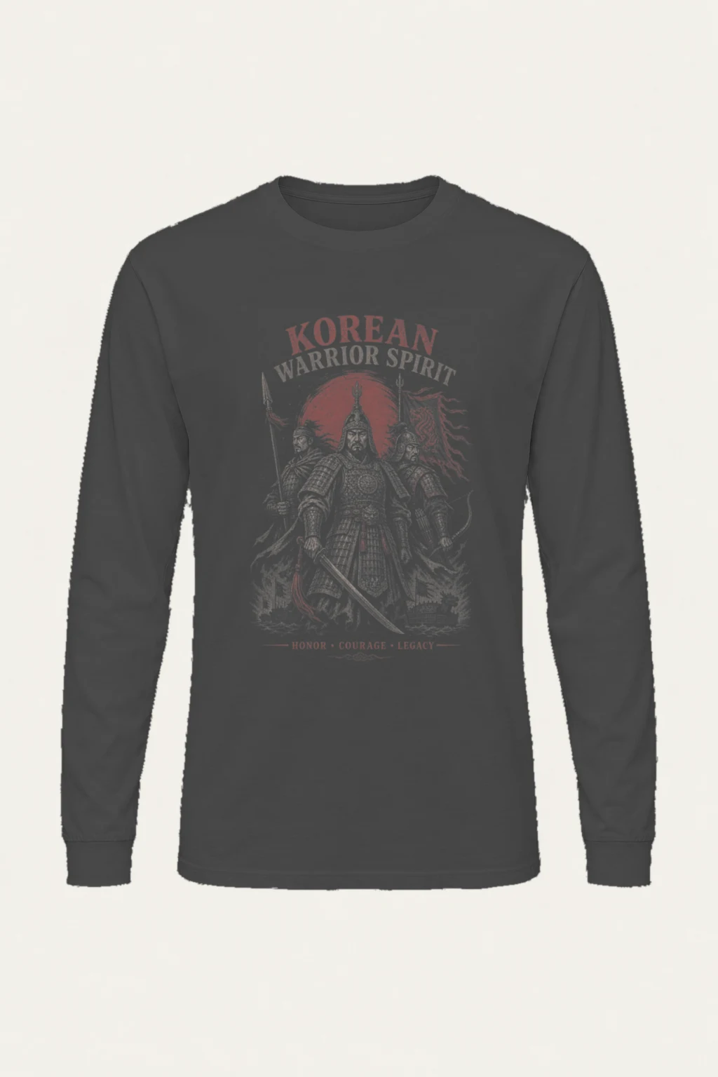 "Korean Warrior Spirit" Unisex Longsleeve T-shirt | Gildan 2400