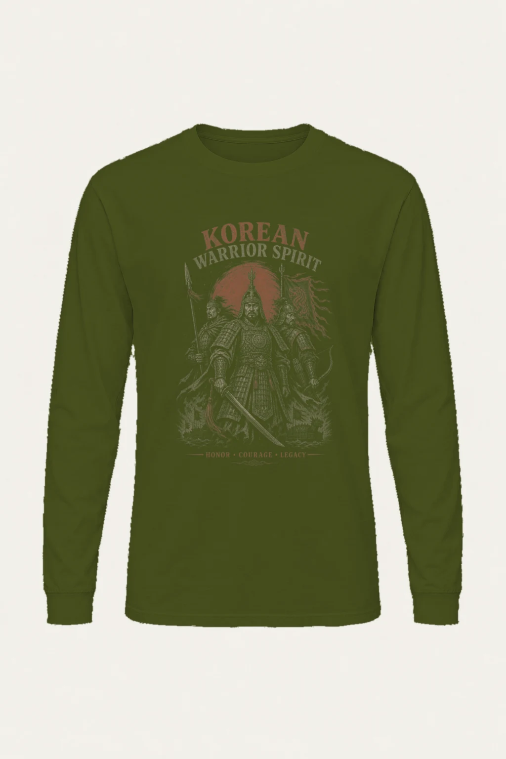 "Korean Warrior Spirit" Unisex Longsleeve T-shirt | Gildan 2400