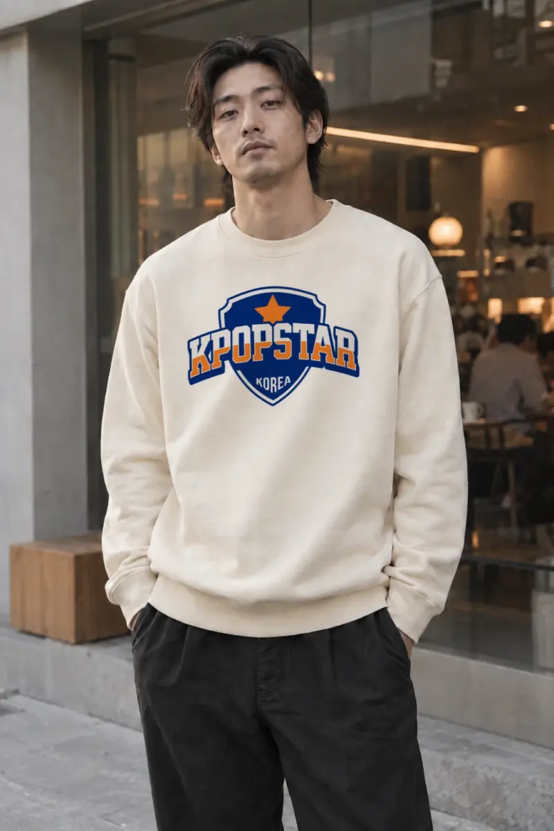 "Kpopstar Korea Emblem" Unisex Sponge Fleece Crewneck Sweatshirt | Bella + Canvas 3901