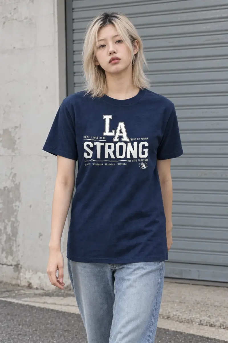 "LA Hope Lives Here" Heavyweight Unisex Crewneck T-shirt