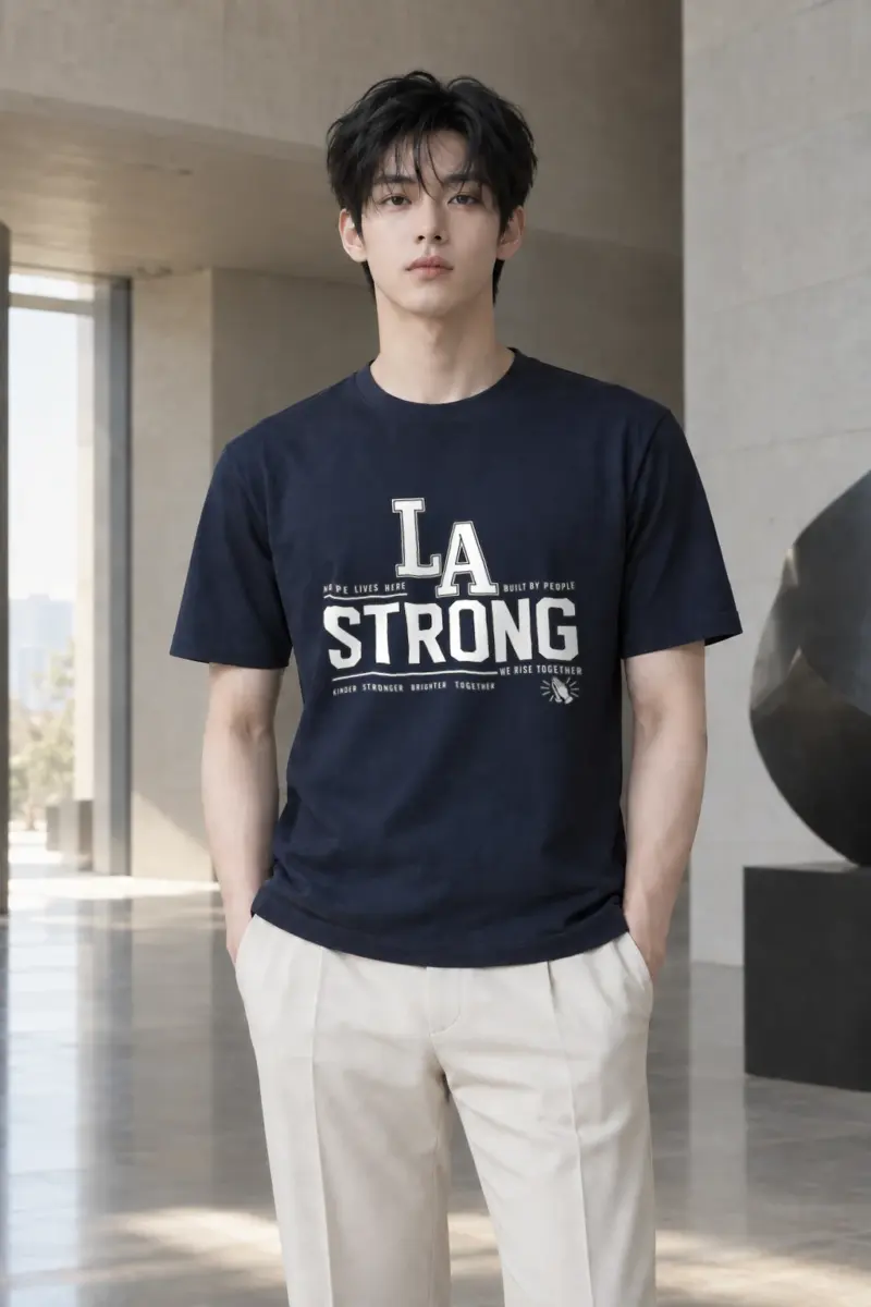 "LA Hope Lives Here" Heavyweight Unisex Crewneck T-shirt | Gildan 5000