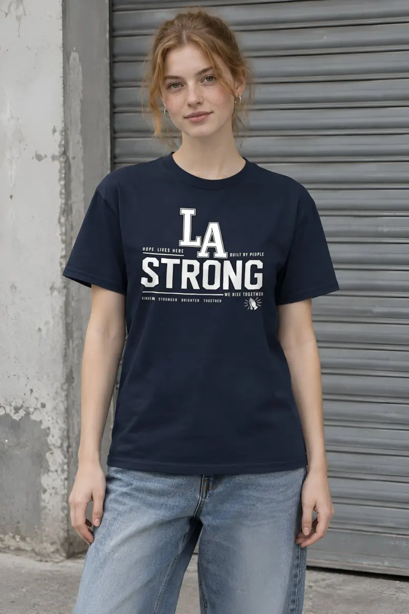 "LA Hope Lives Here" Heavyweight Unisex Crewneck T-shirt