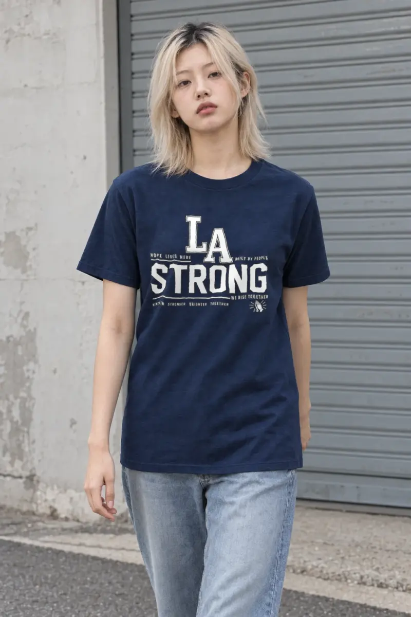 "LA Hope Lives Here" Heavyweight Unisex Crewneck T-shirt