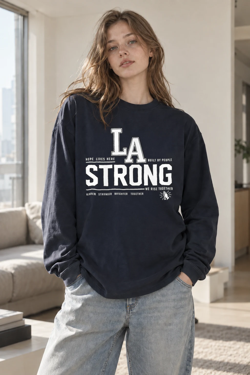 "La Hope Lives Here" Unisex Longsleeve T-shirt | Gildan 2400