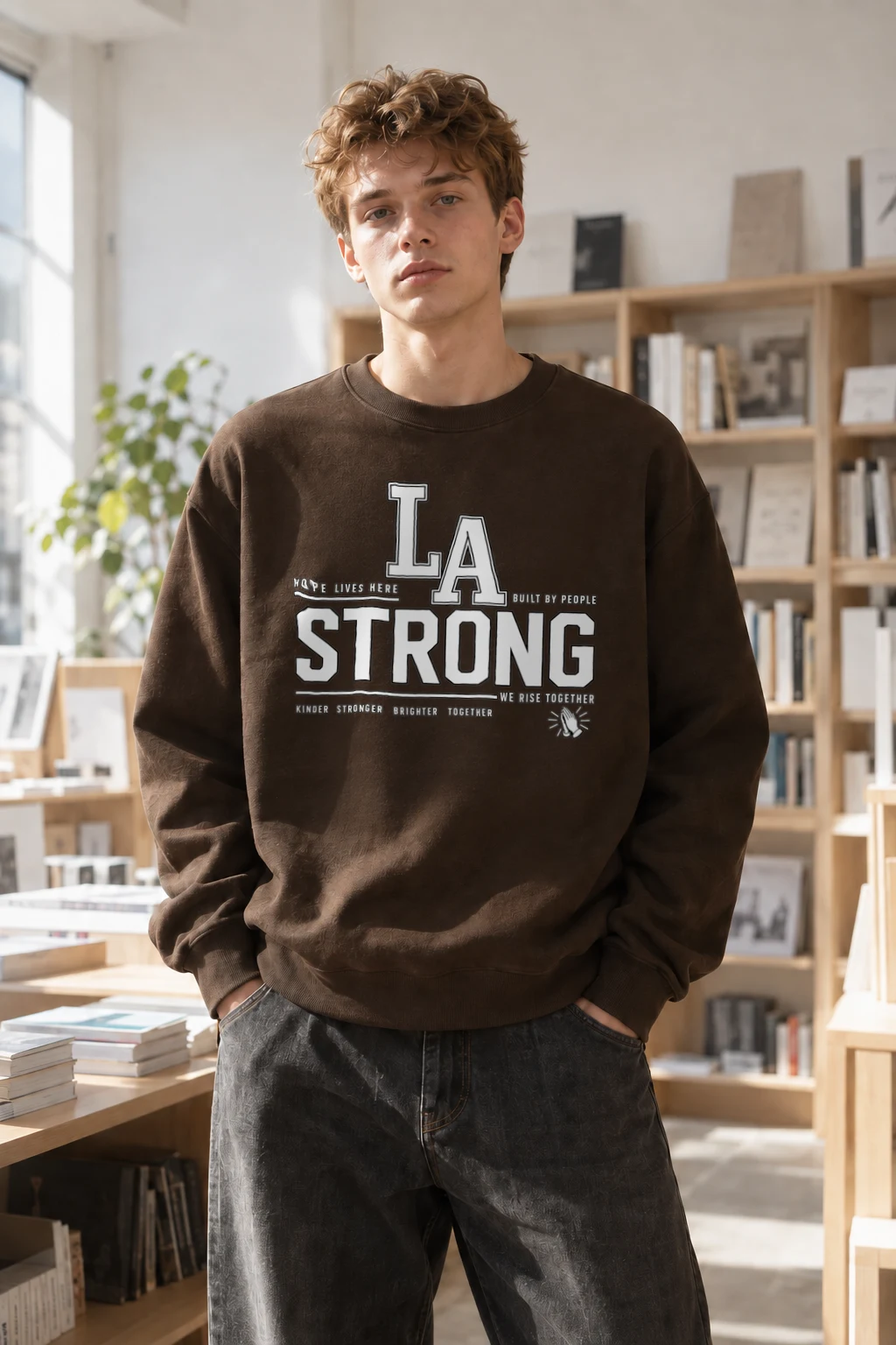 "LA Strong Together" Heavy Blend Unisex Crewneck Sweatshirt | Gildan 18000