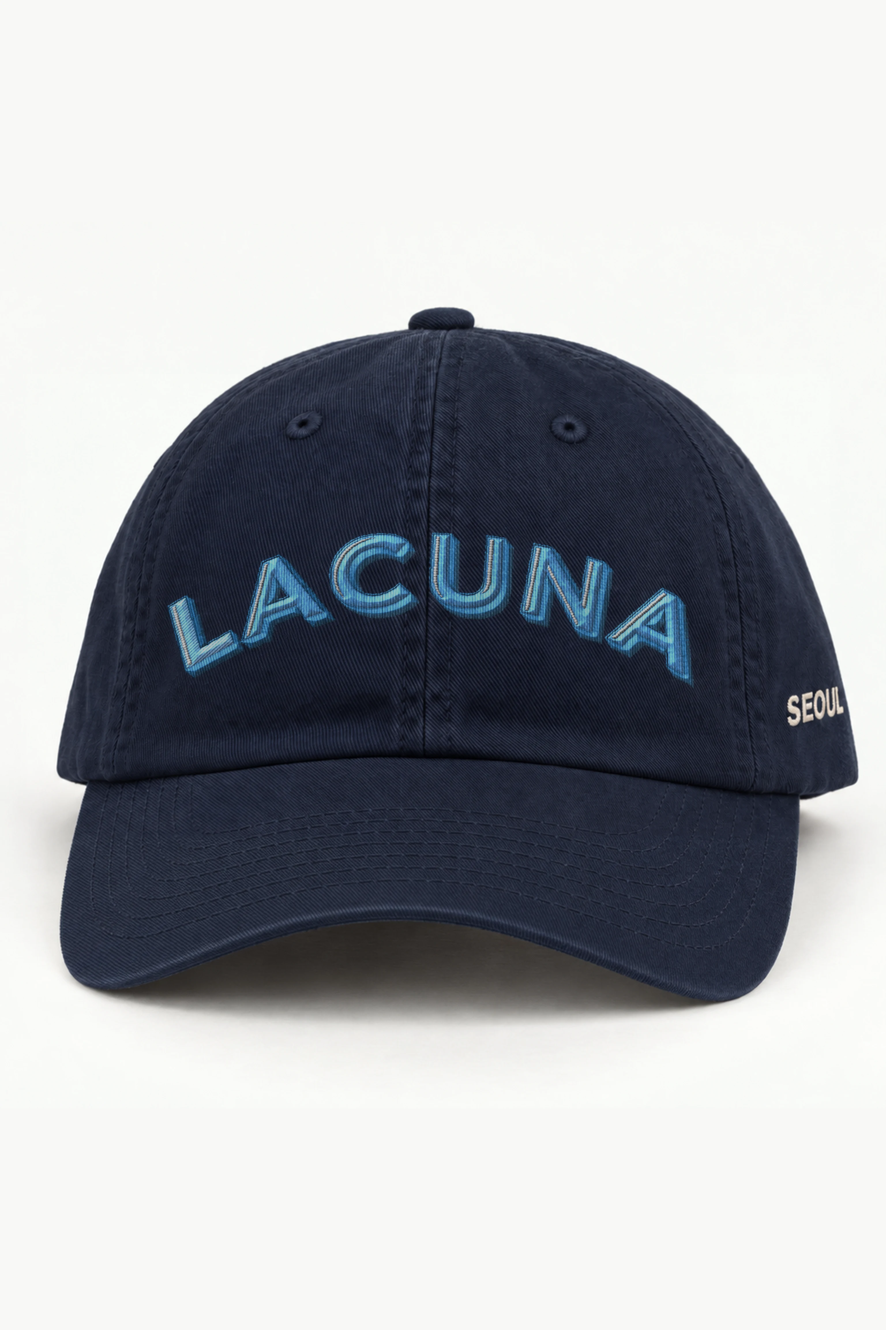 "Lacuna Block" Classic Dad Hat · Embroidered — navy/cap-front