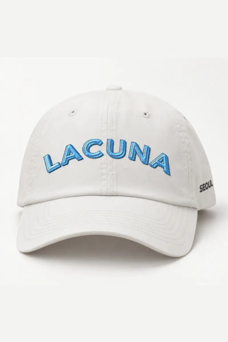 "Lacuna Block" Classic Dad Hat · Embroidered — white/cap-front
