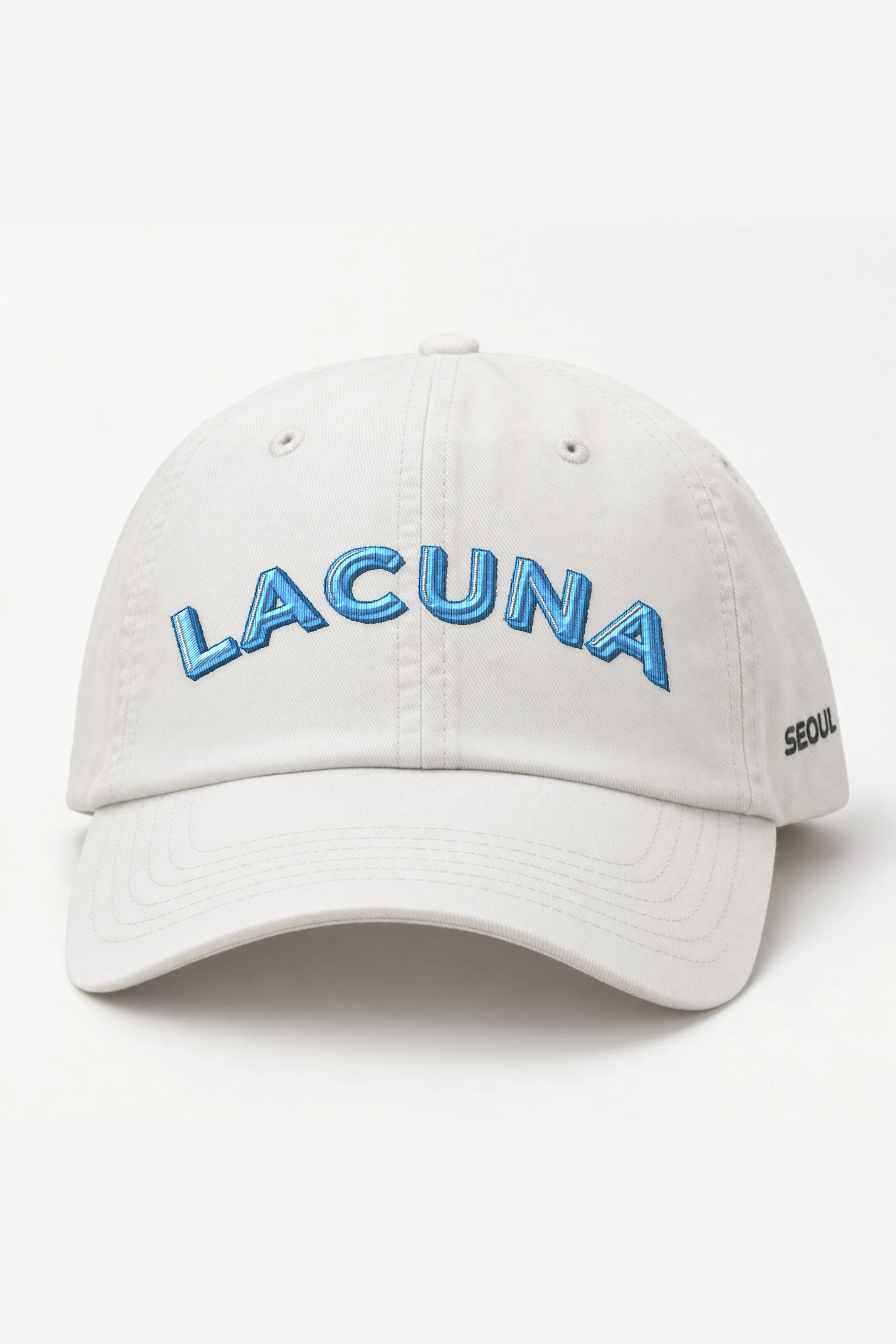 "Lacuna Block" Classic Dad Hat · Embroidered — white/cap-front