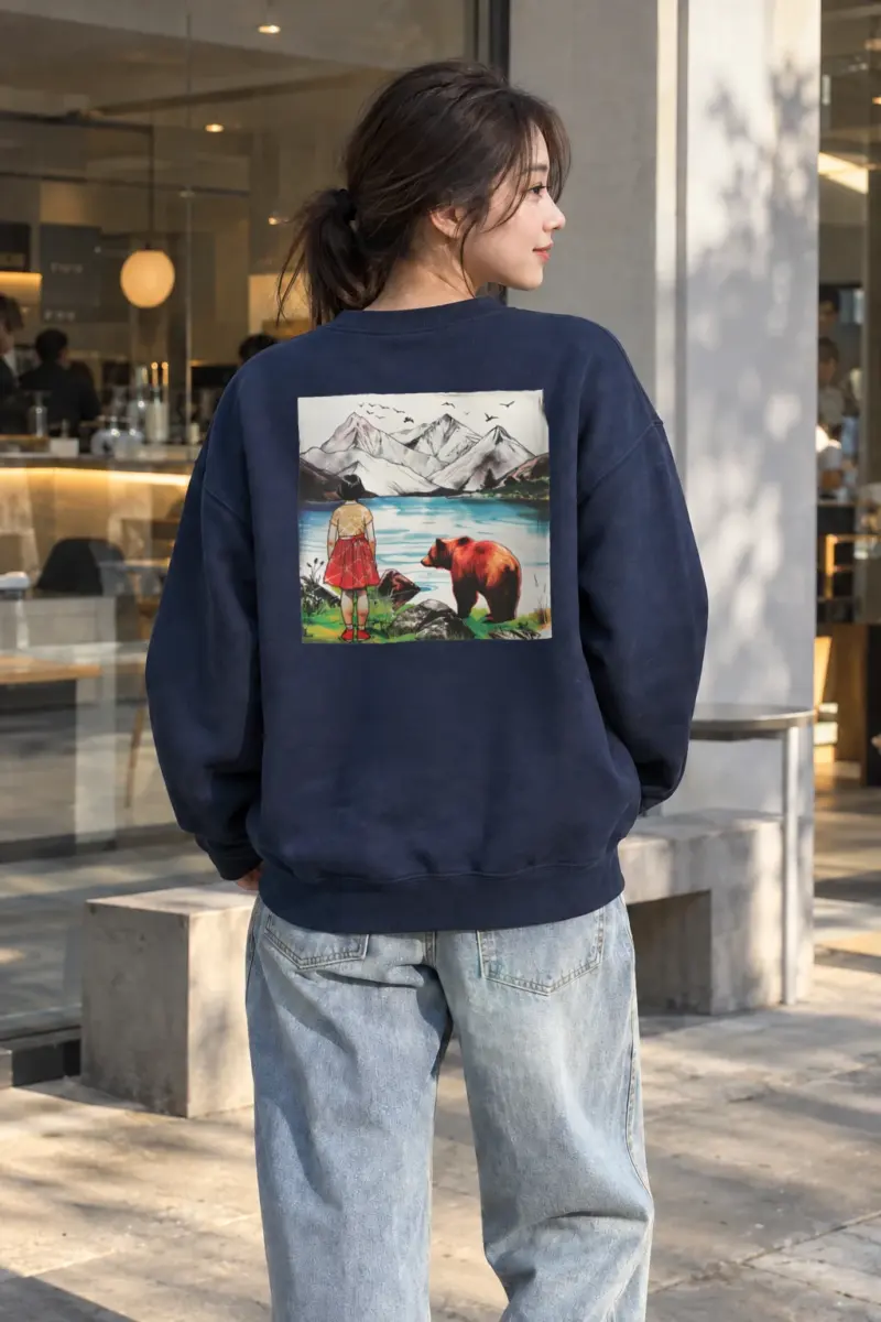 “Lakeside Bear” Heavy Blend Unisex Crewneck Sweatshirt | Gildan 18000