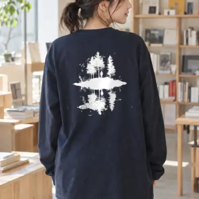 "Lakeside Reflections" Unisex Longsleeve T-shirt | Gildan 2400