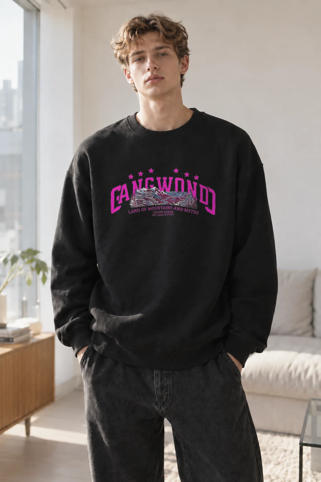 "Land of Mountains" Heavy Blend Unisex Crewneck Sweatshirt | Gildan 18000
