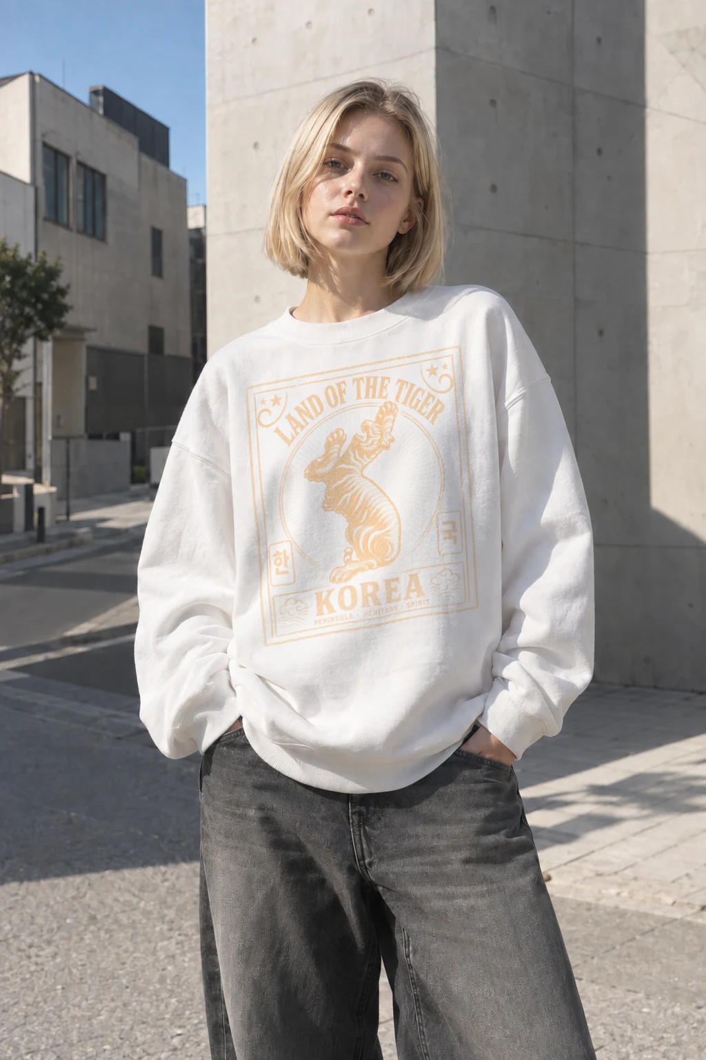 "Land Of The Tiger" Heavy Blend Unisex Crewneck Sweatshirt | Gildan 18000