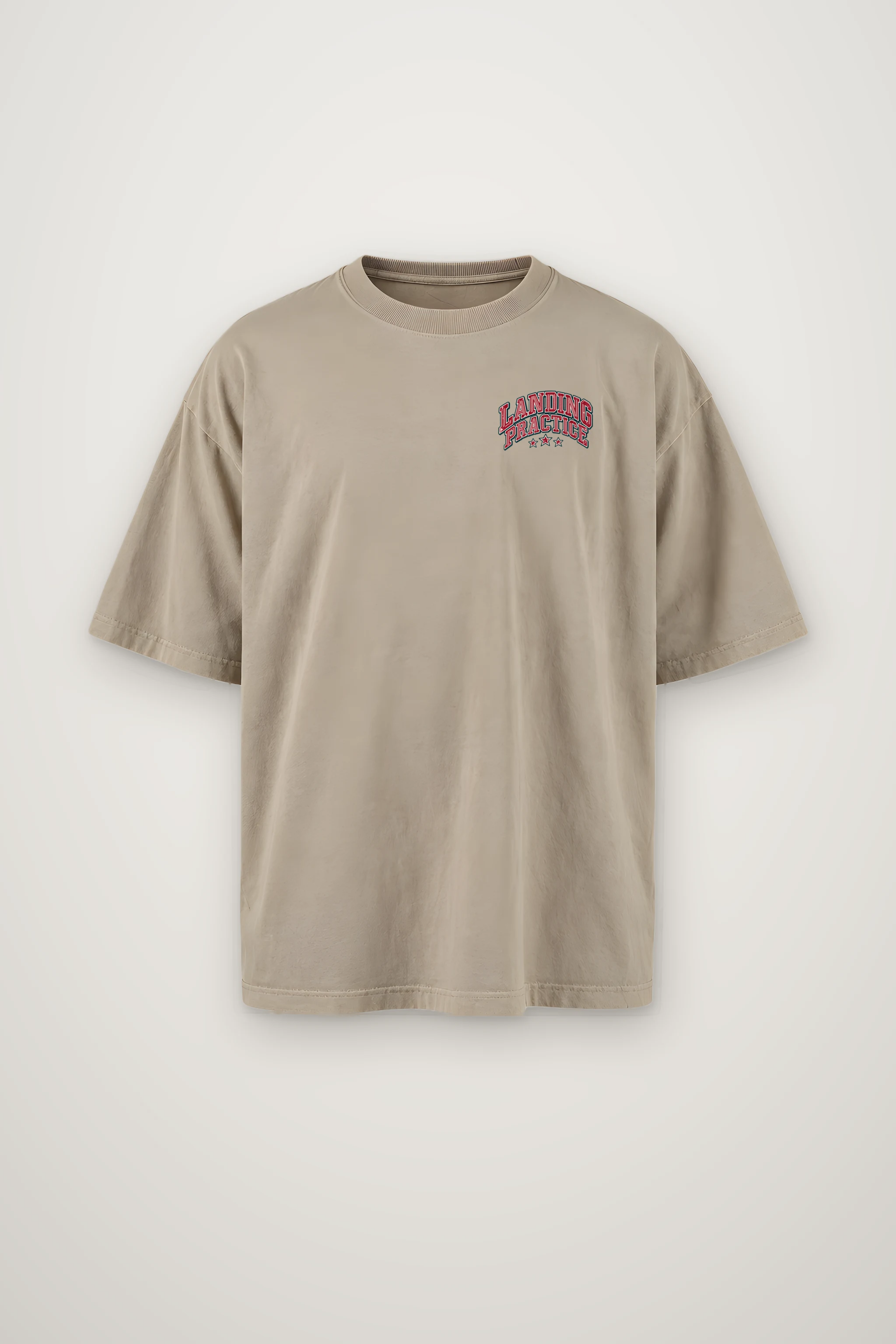 "Landing Practice" Men's Oversized Heavyweight Crewneck T-Shirt