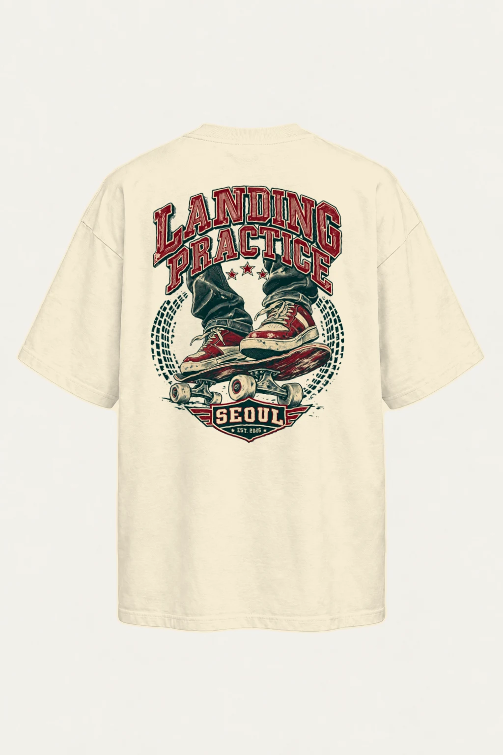 "Landing Practice" Men's Oversized Heavyweight Crewneck T-Shirt | Shaka Wear SHMHSS