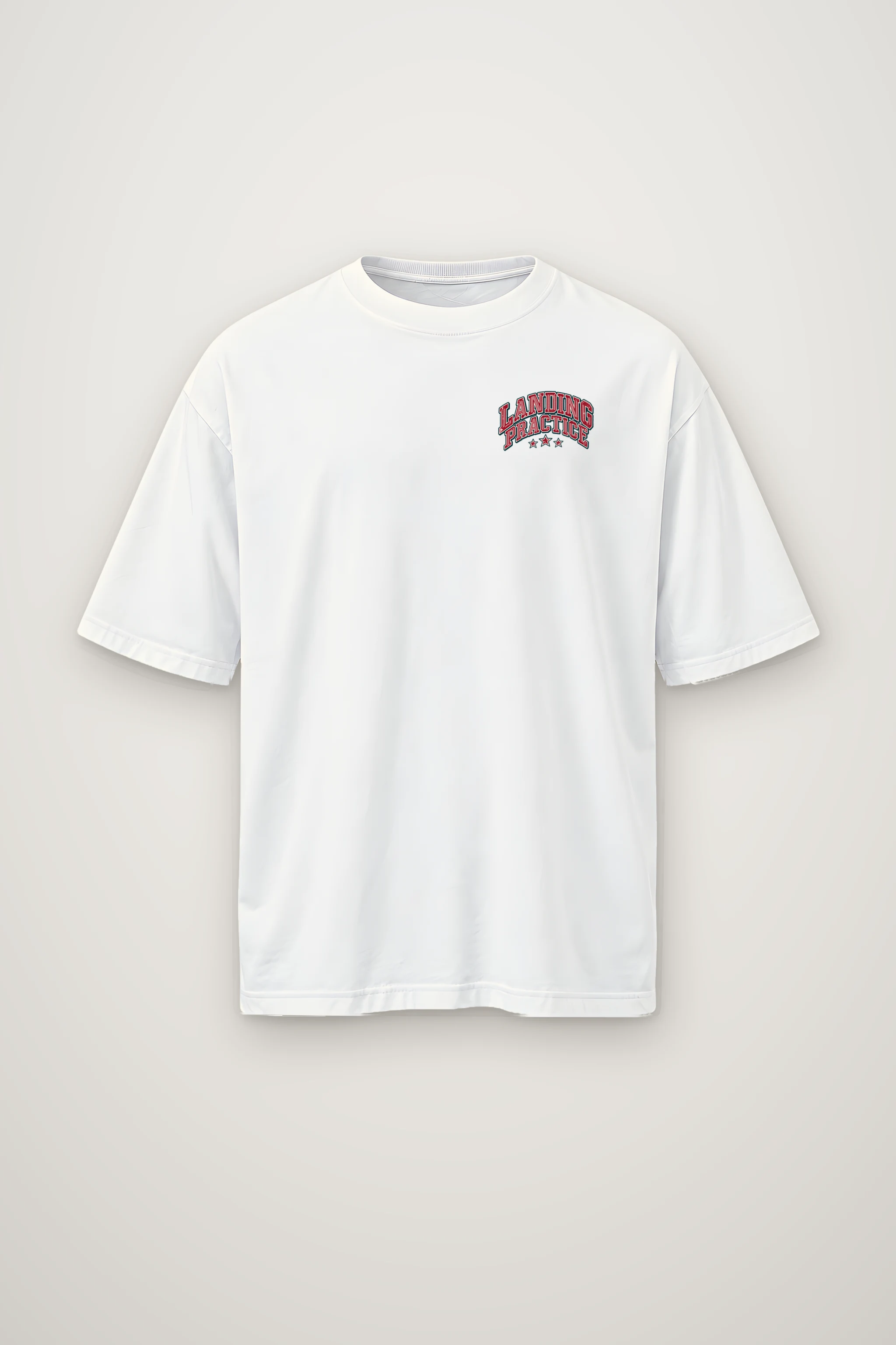 "Landing Practice" Men's Oversized Heavyweight Crewneck T-Shirt