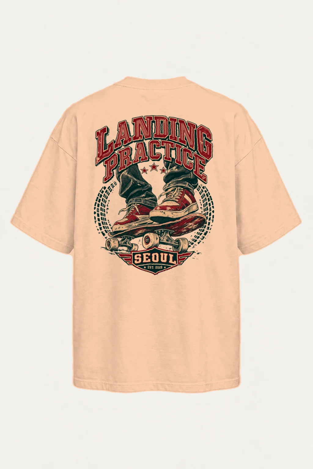 "Landing Practice" Men's Oversized Heavyweight Crewneck T-Shirt | Shaka Wear SHMHSS