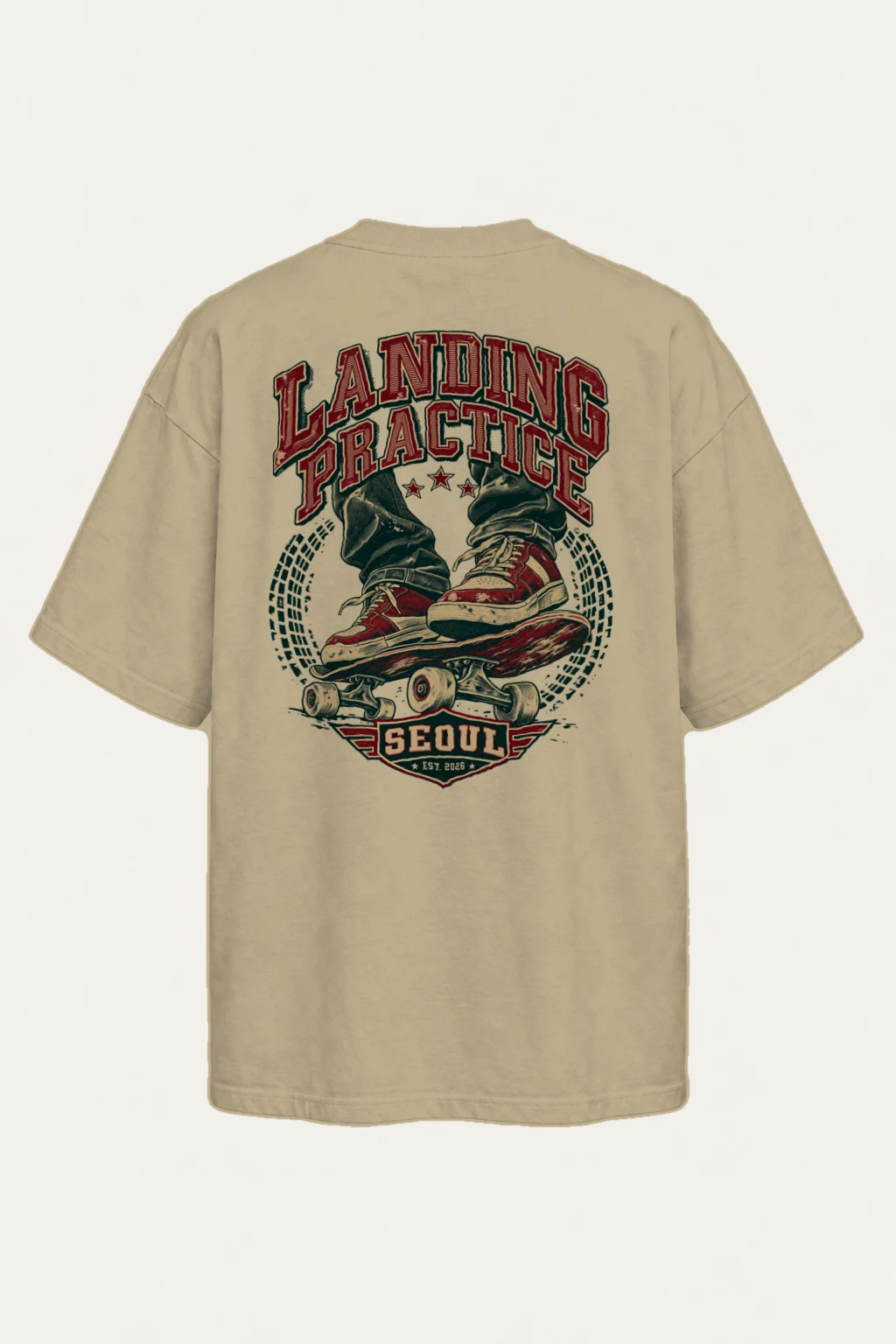 "Landing Practice" Men's Oversized Heavyweight Crewneck T-Shirt | Shaka Wear SHMHSS