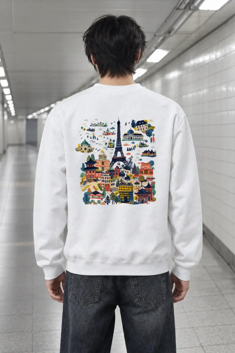 "Landmark Postcard" Heavy Blend Unisex Crewneck Sweatshirt | Gildan 18000