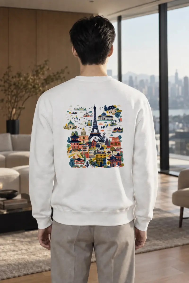 "Landmark Postcard" Heavy Blend Unisex Crewneck Sweatshirt | Gildan 18000