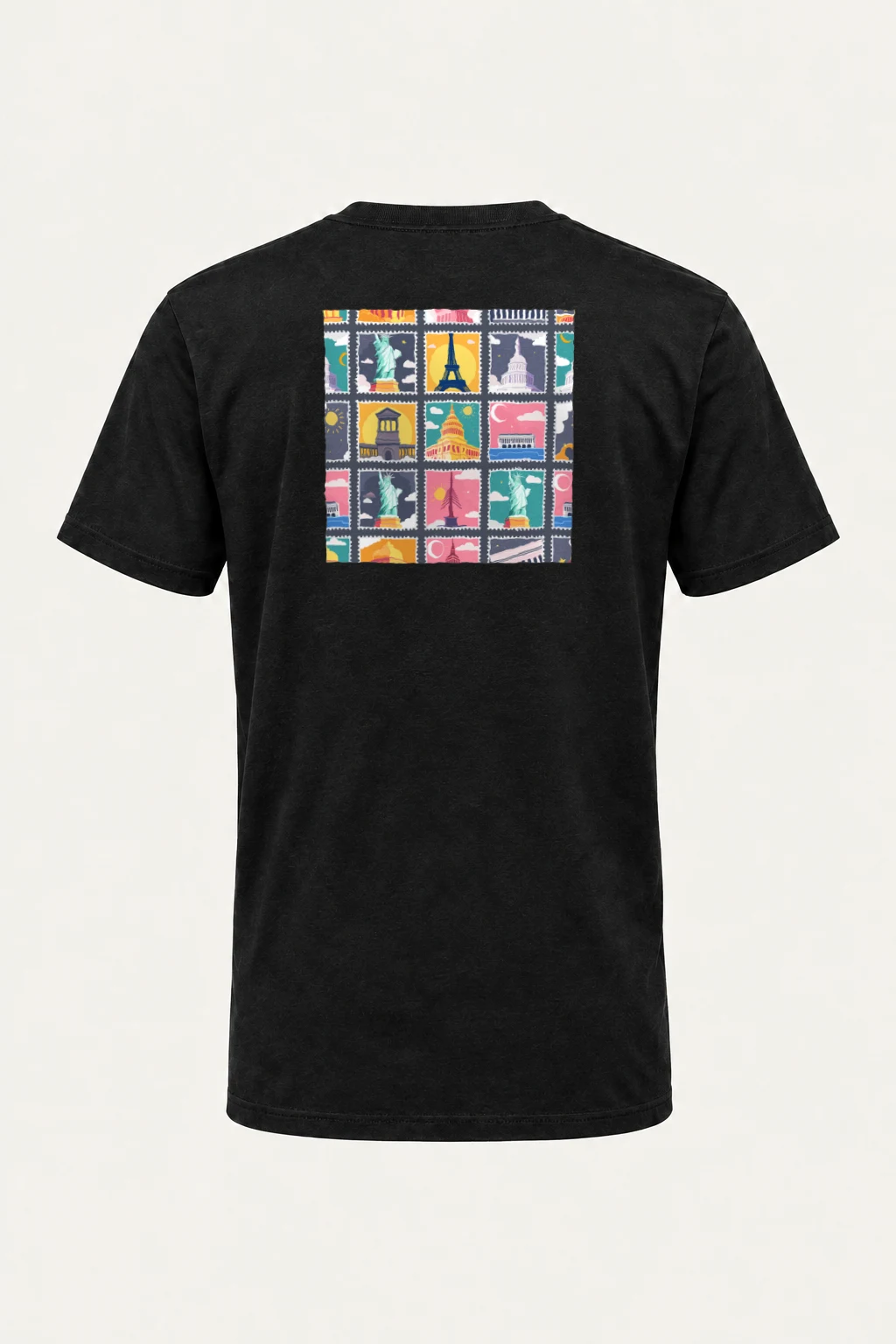 "Landmark Stamp Parade" Heavyweight Unisex Crewneck T-shirt | Gildan 5000