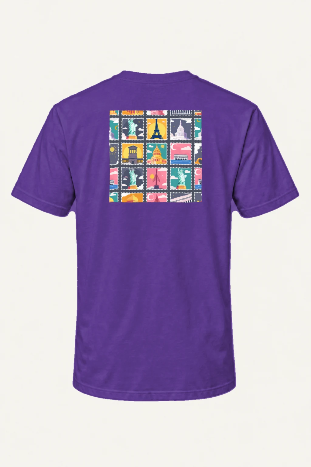 "Landmark Stamp Parade" Heavyweight Unisex Crewneck T-shirt | Gildan 5000