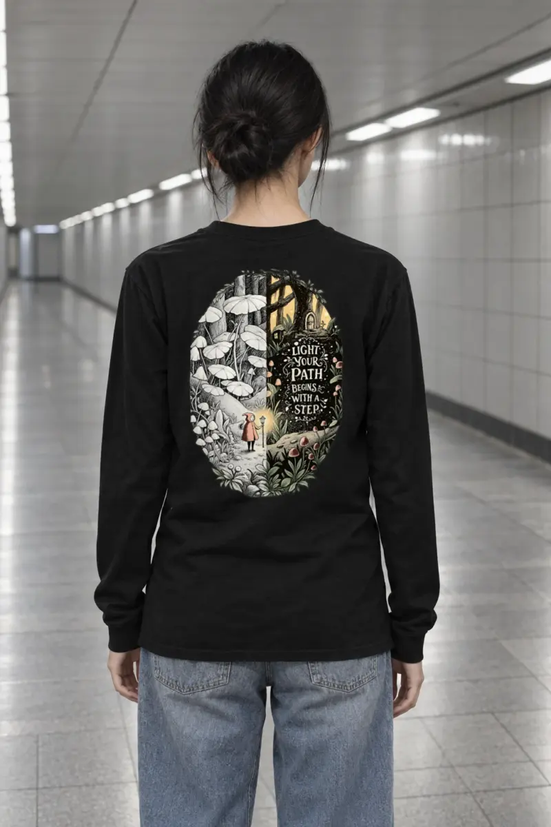 "Lantern Woodland Path" Unisex Longsleeve T-shirt