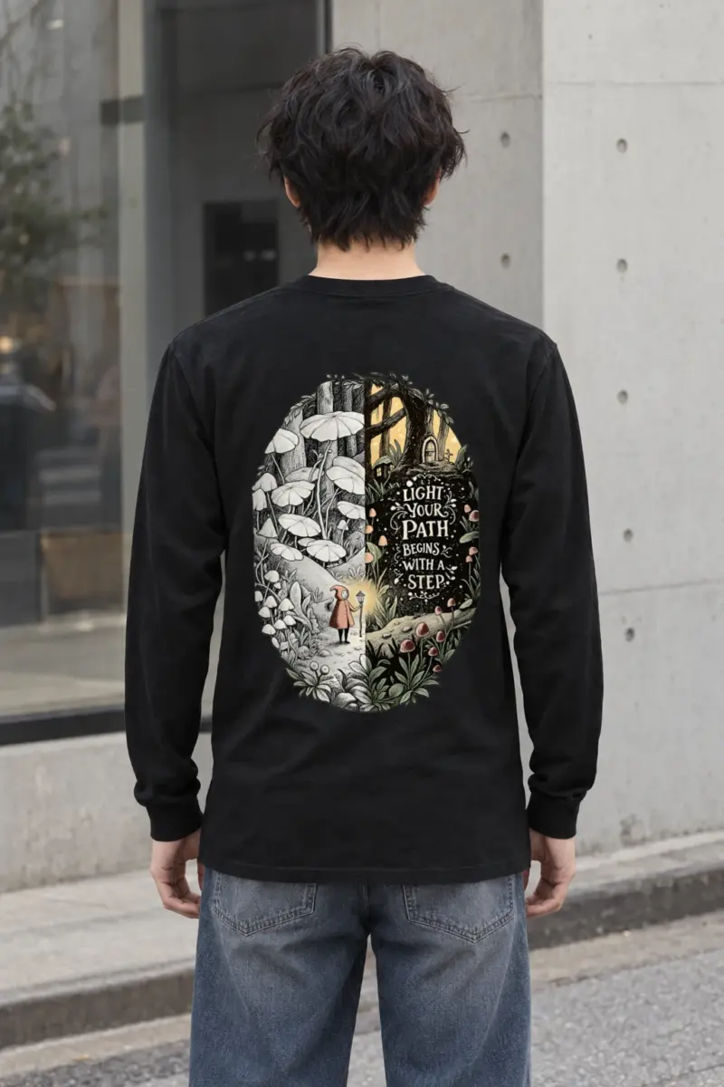 "Lantern Woodland Path" Unisex Longsleeve T-shirt