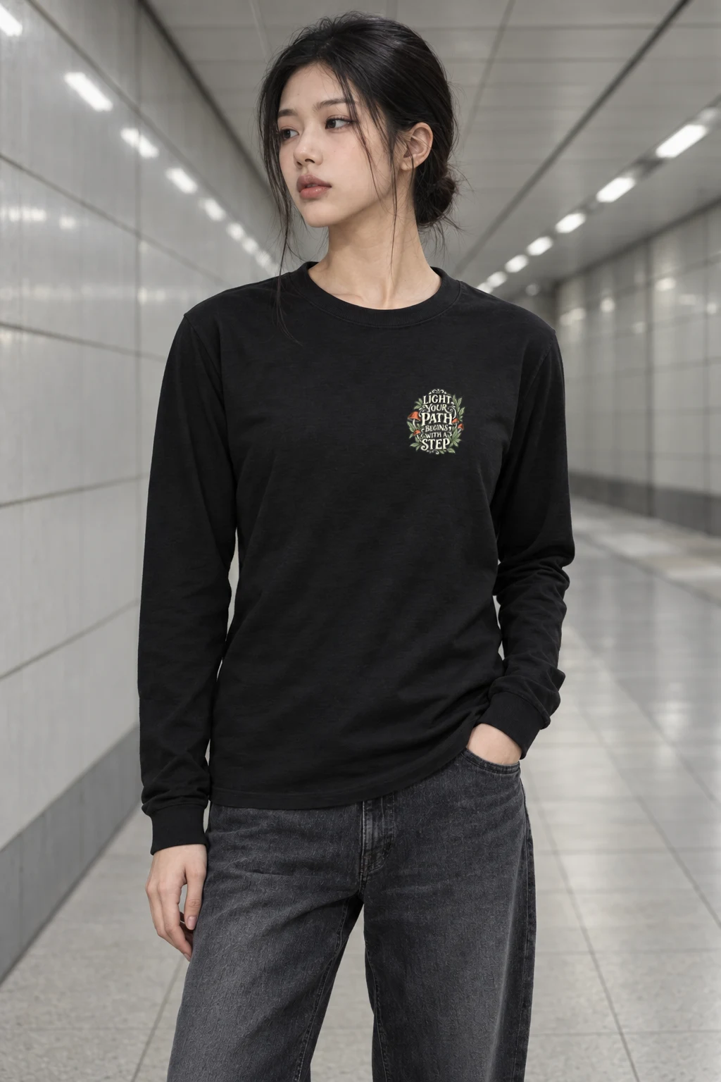 "Lantern Woodland Path" Unisex Longsleeve T-shirt