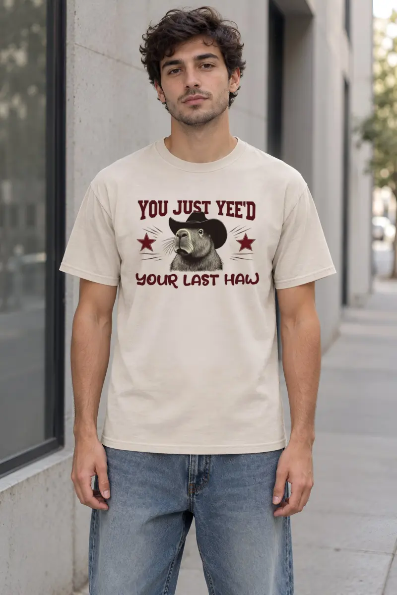 "Last Haw Capybara" Heavyweight Unisex Crewneck T-shirt