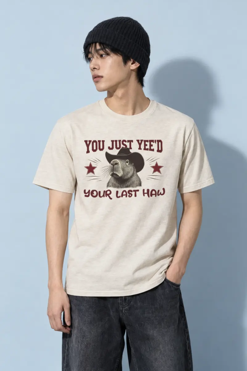 "Last Haw Capybara" Heavyweight Unisex Crewneck T-shirt