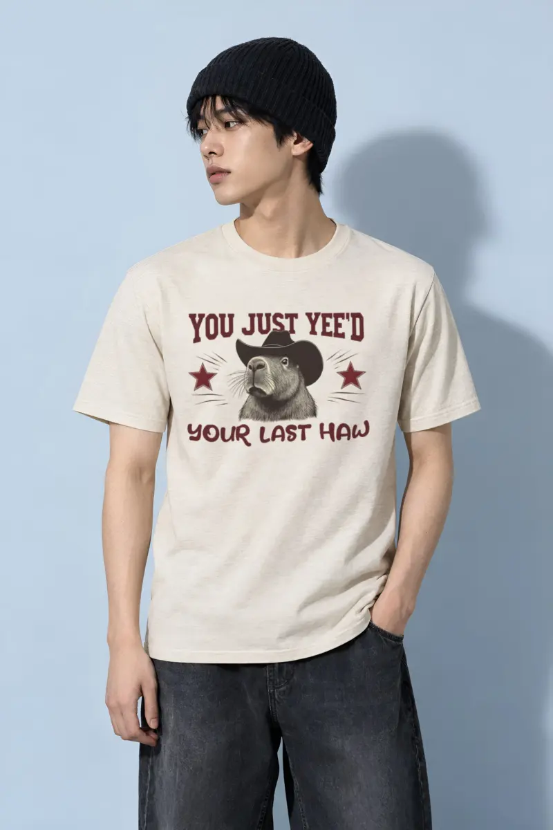 "Last Haw Capybara" Heavyweight Unisex Crewneck T-shirt