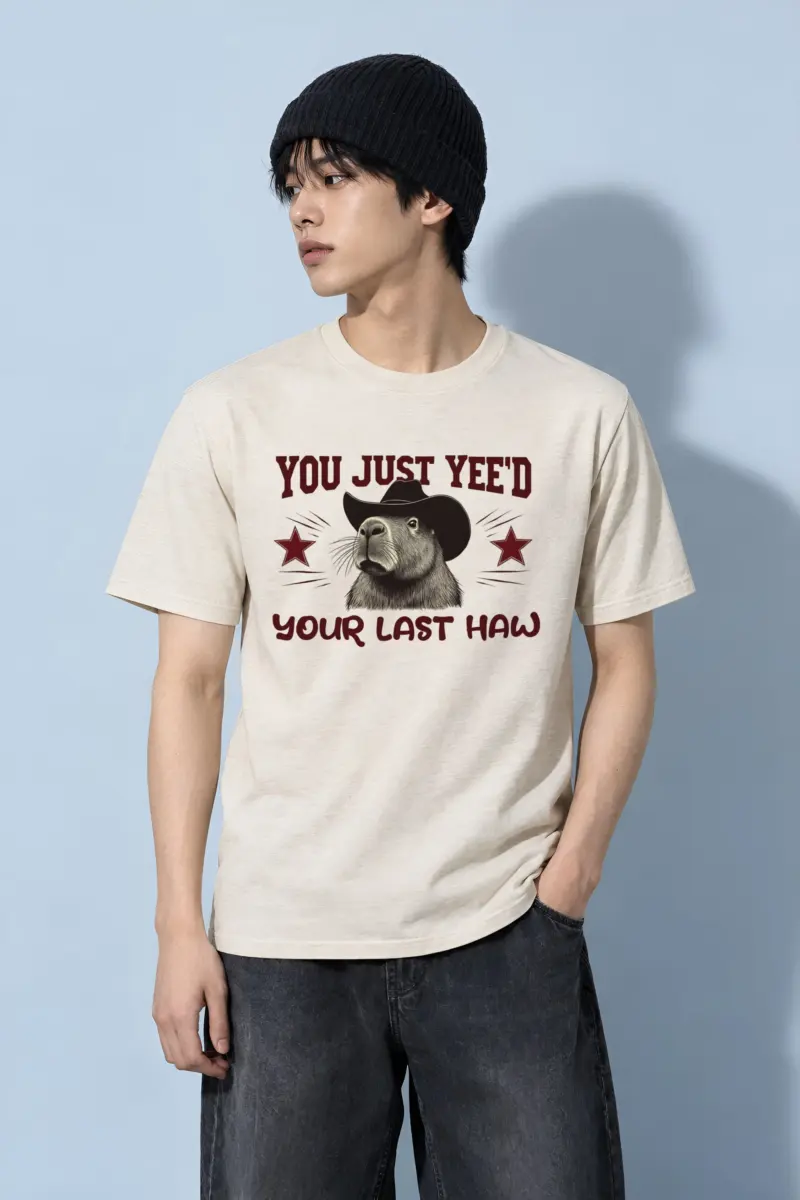 "Last Haw Capybara" Heavyweight Unisex Crewneck T-shirt