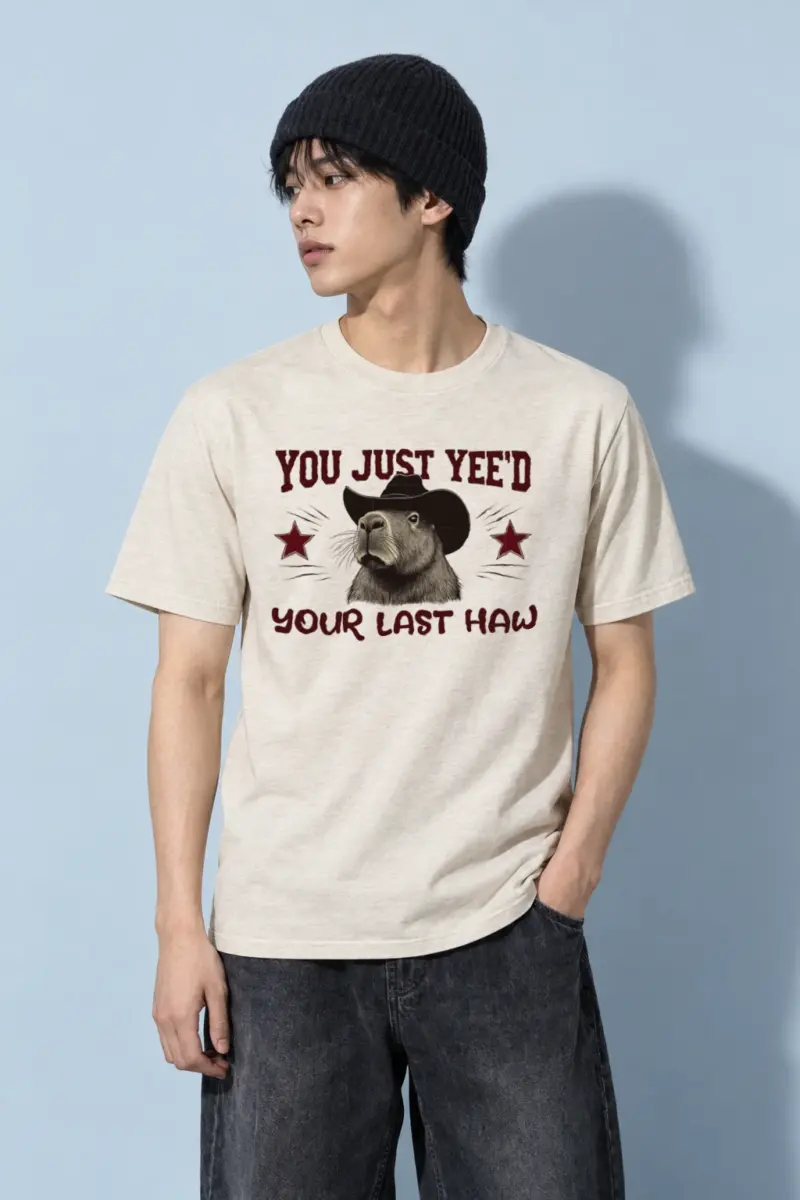 "Last Haw Capybara" Heavyweight Unisex Crewneck T-shirt