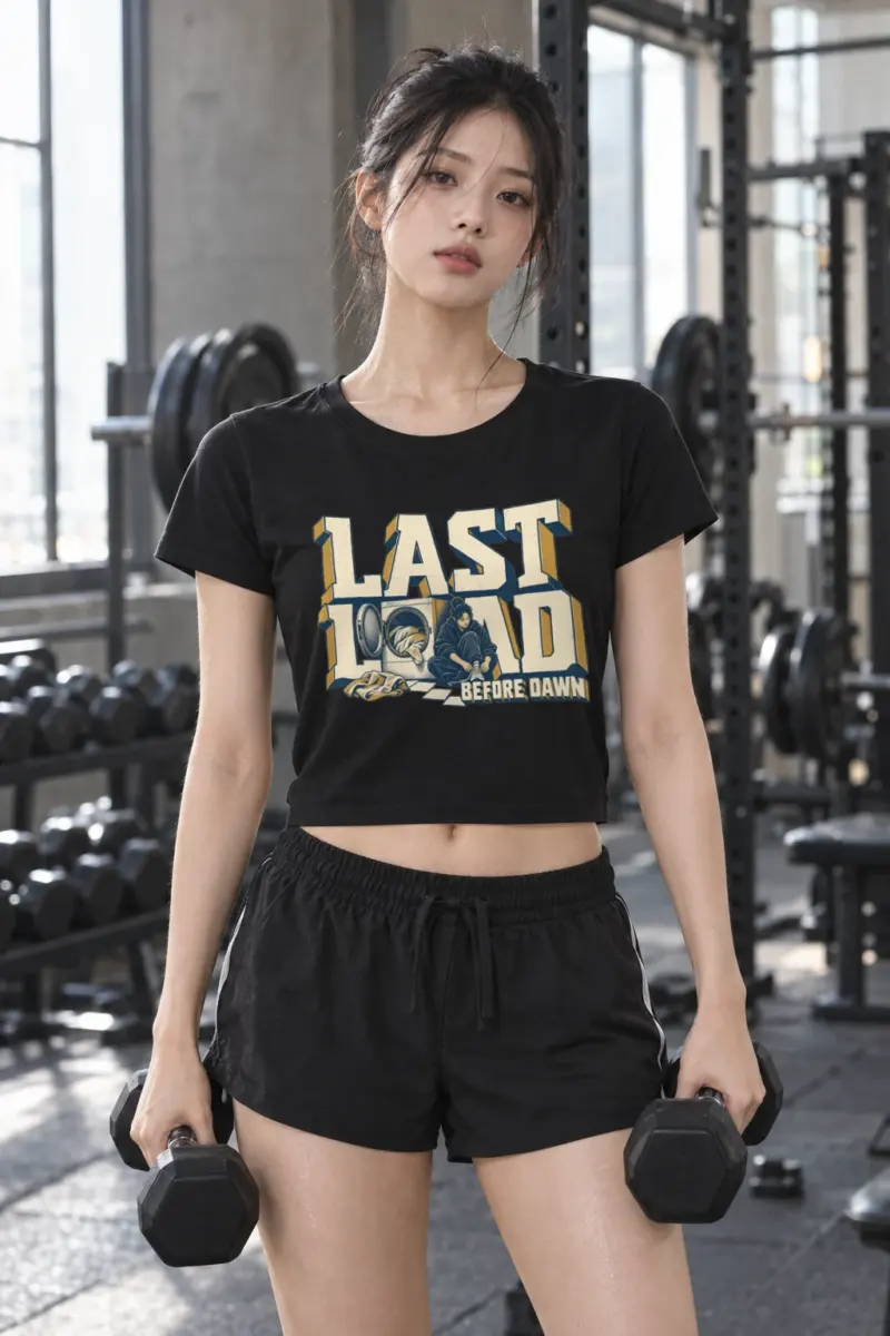 “Last Load Before Dawn” Women’s Crop Tee
