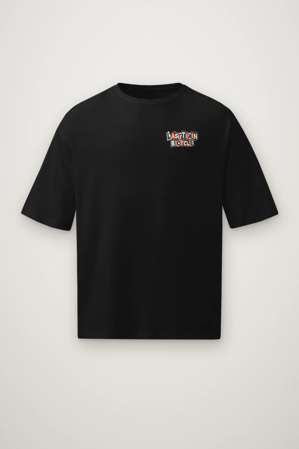 "Last Train Bicycle" Men's Oversized Heavyweight Crewneck T-Shirt
