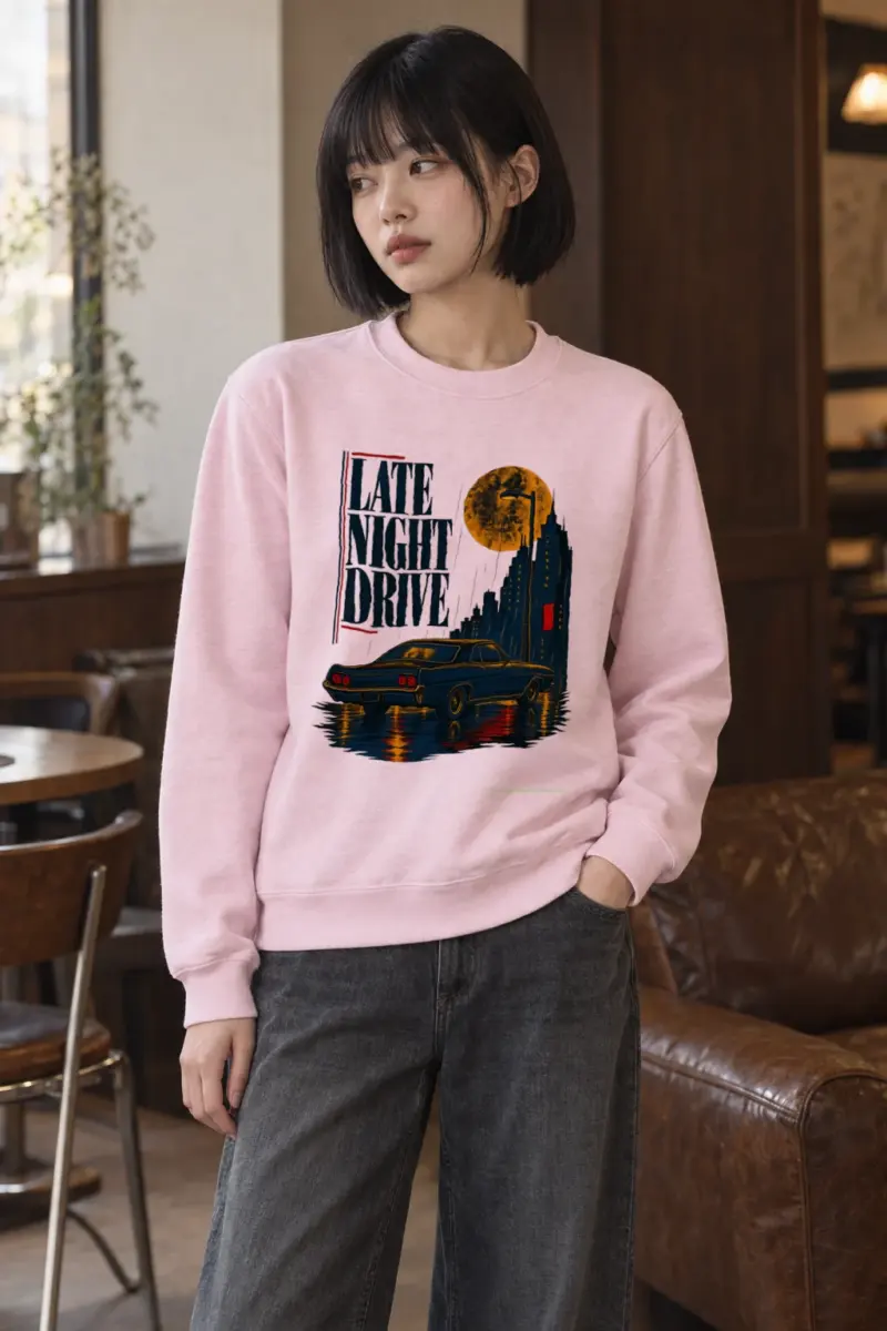 "Late Night Drive" Heavy Blend Unisex Crewneck Sweatshirt
