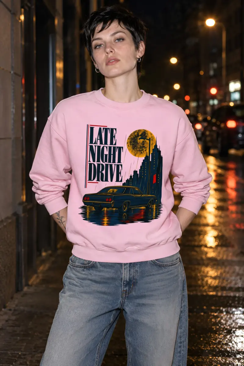 "Late Night Drive" Heavy Blend Unisex Crewneck Sweatshirt
