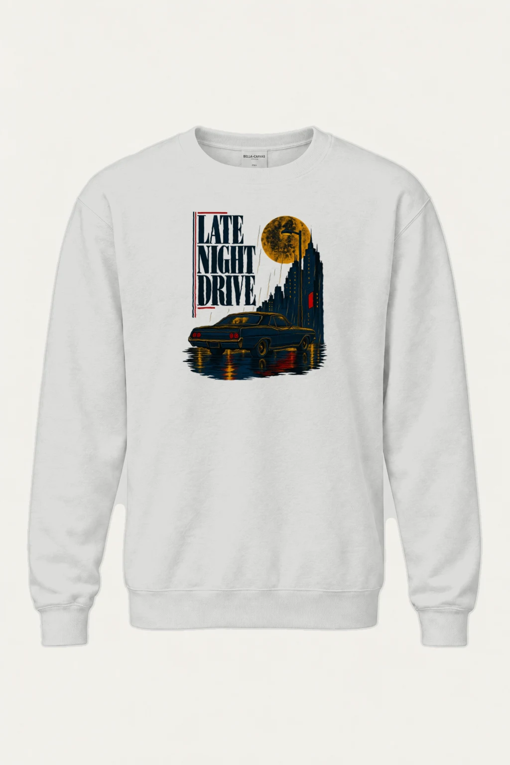"Late Night Drive" Heavy Blend Unisex Crewneck Sweatshirt | Gildan 18000