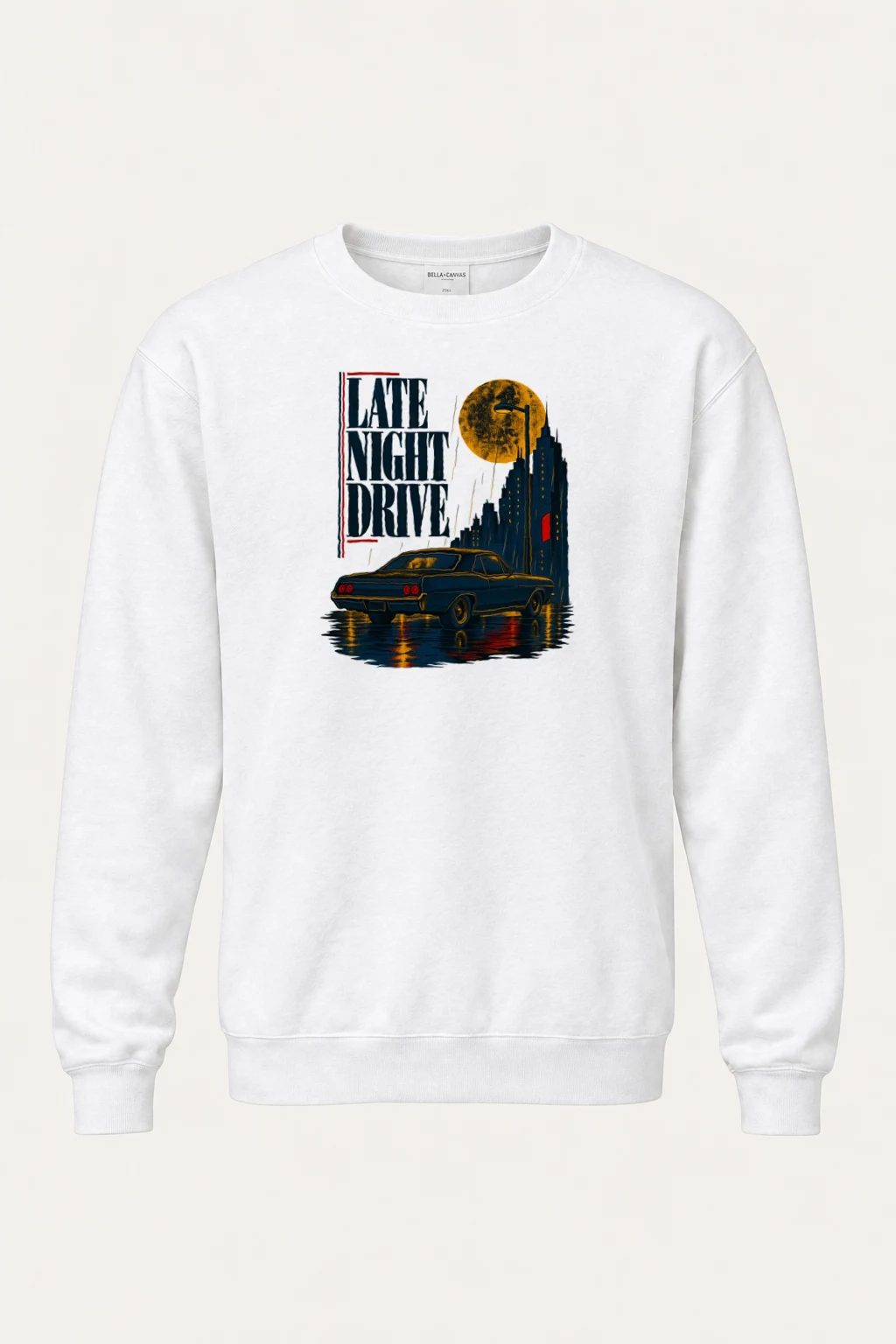 "Late Night Drive" Heavy Blend Unisex Crewneck Sweatshirt | Gildan 18000