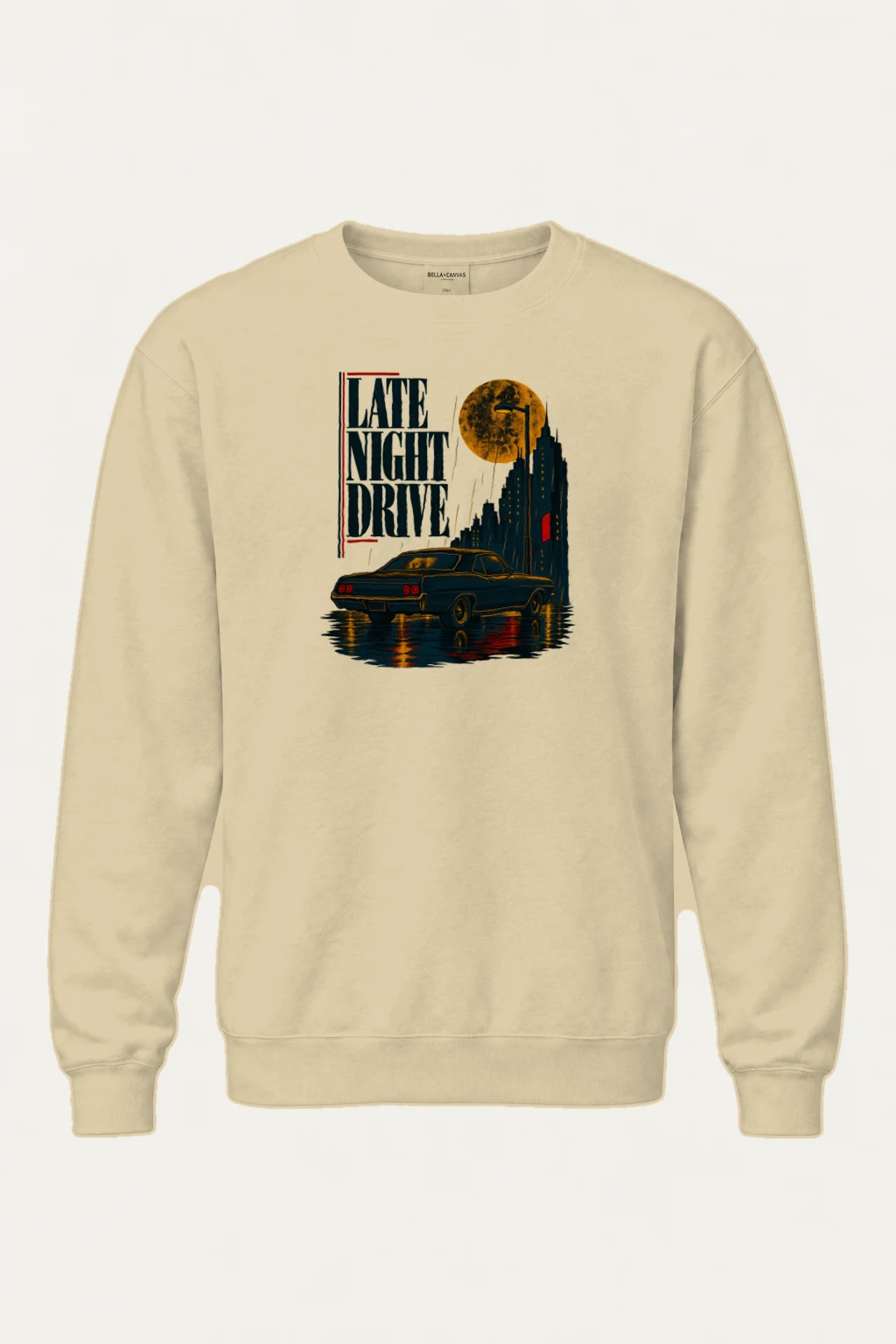 "Late Night Drive" Heavy Blend Unisex Crewneck Sweatshirt | Gildan 18000