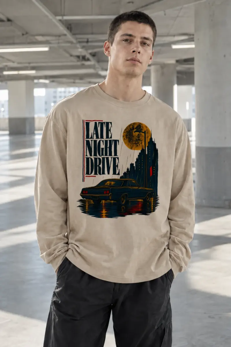 "Late Night Drive" Unisex Longsleeve T-shirt | Gildan 2400